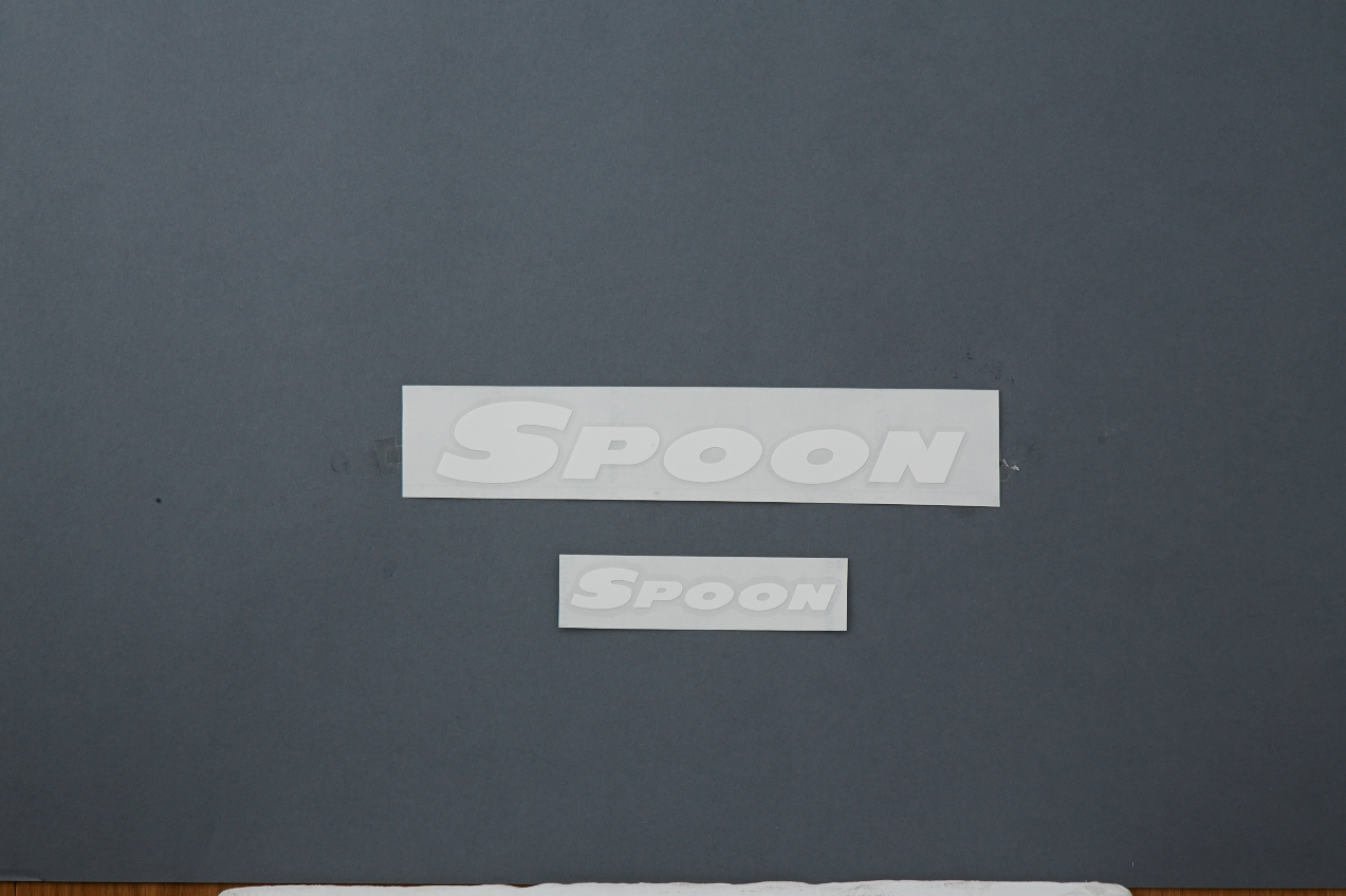 Spoon 200mm Team Sticker (White)