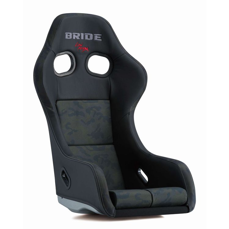 Bride Zeta IV Ghost Bucket Seat (Black with Green Camo / FRP)